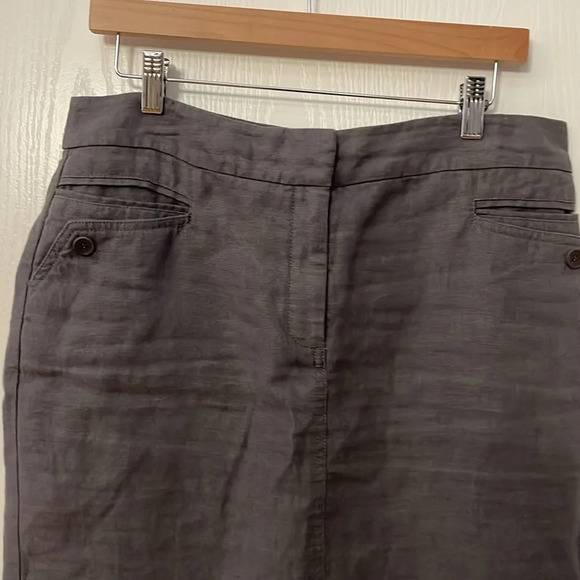 Eileen Fisher Skirt 100% Linen Gray Size S - Picture 3 of 6